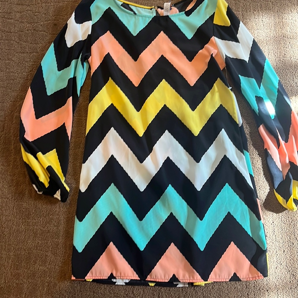 Chiffon chevron dress